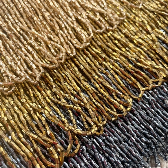 Metallic Fringe Zip Crossbody with Metal Chain - Picture 5 of 6